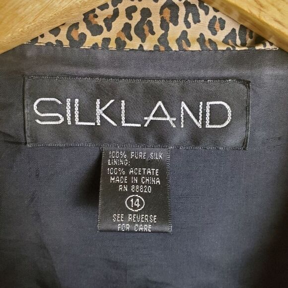 Vintage Silk Leopard Print Jacket Size 14 - Picture 6 of 7